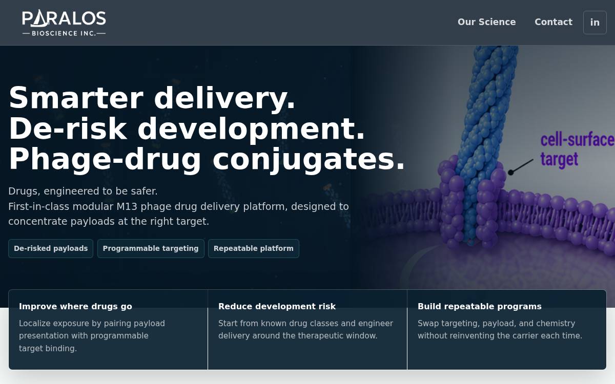 Paralos Bio website preview