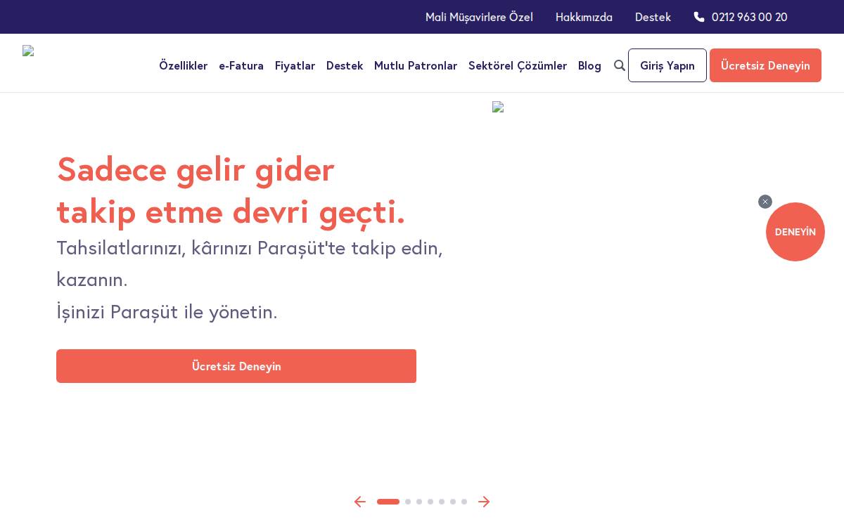 Paraşüt website preview