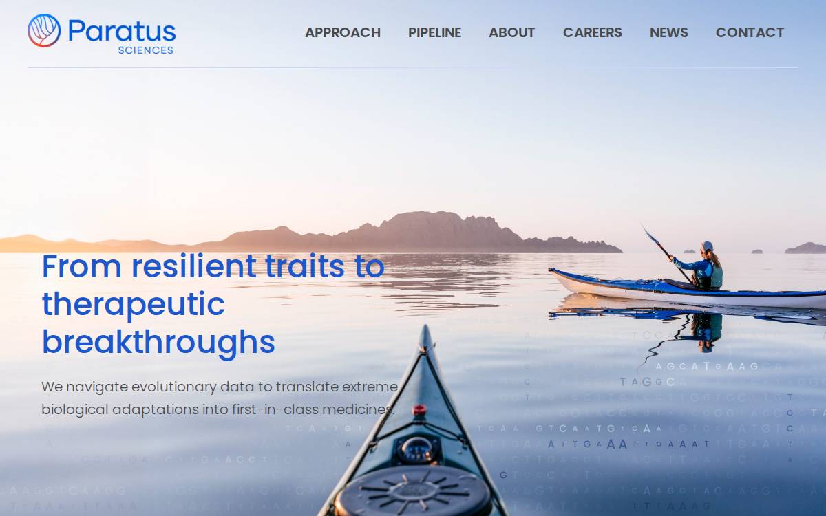 Paratus Sciences website preview