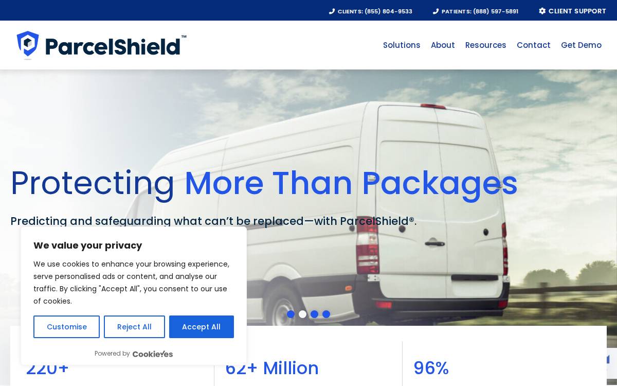 Parcelshield website preview