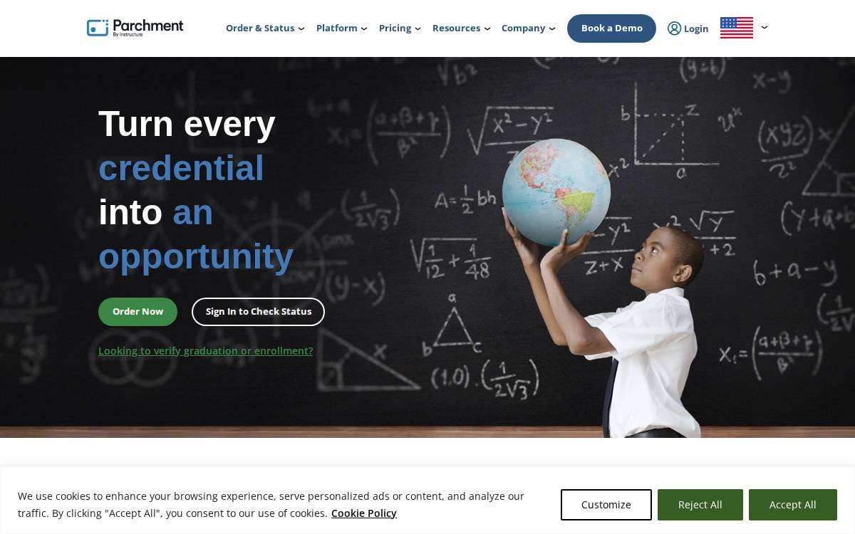 Parchment website preview
