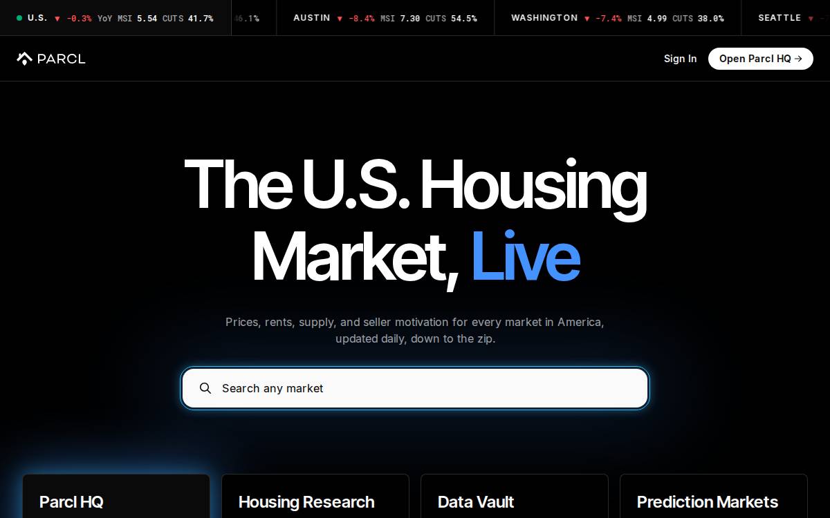 Parcl website preview