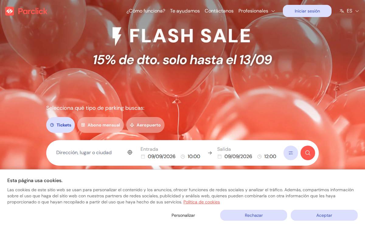 Parclick website preview