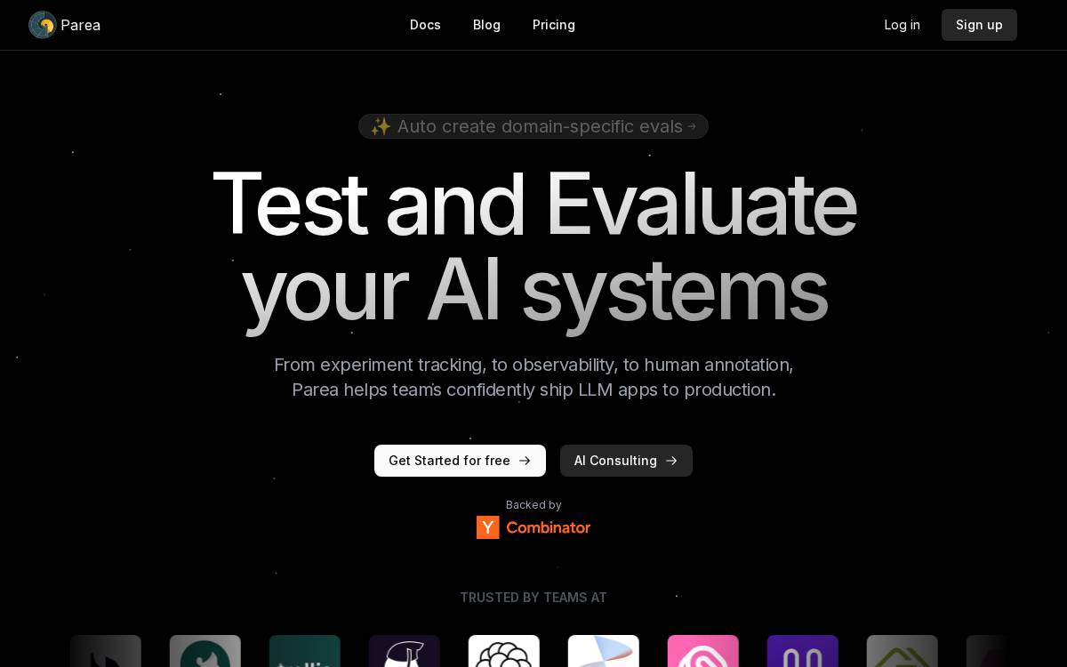 Parea website preview