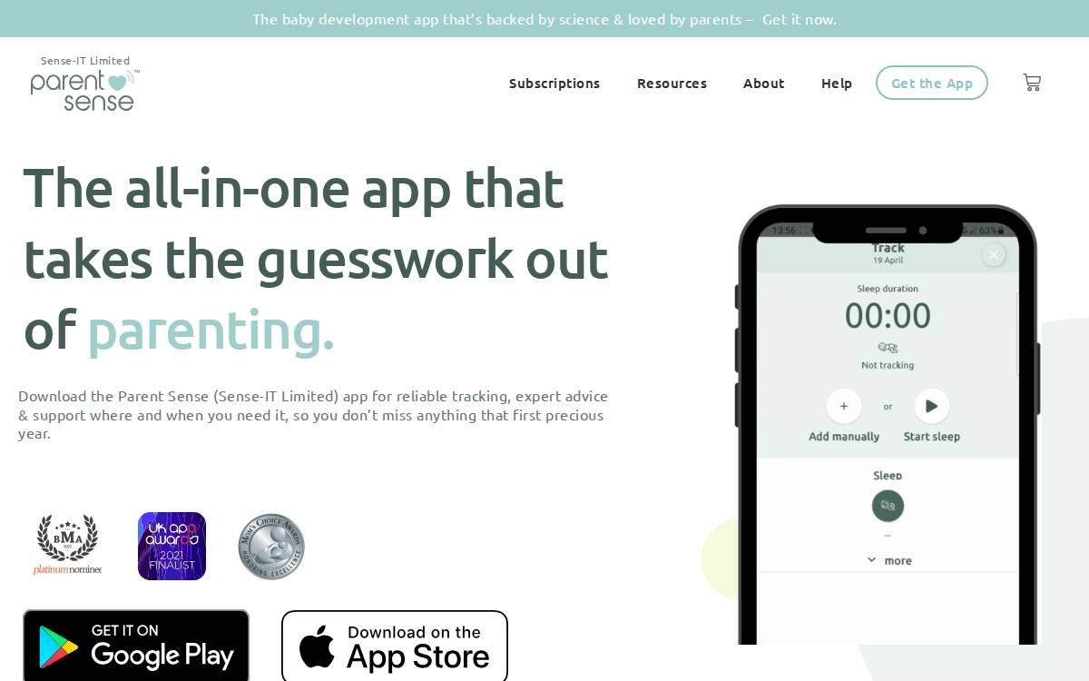 Parent Sense website preview