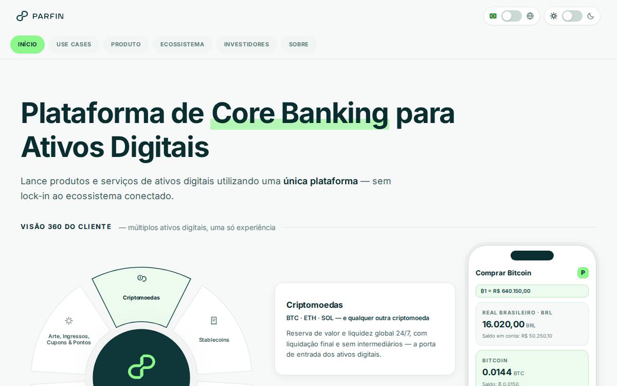 Parfin website preview