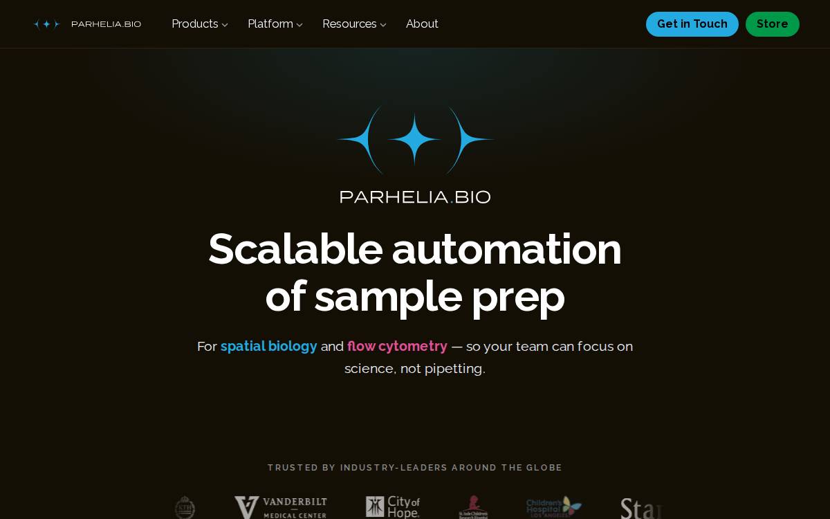 Parhelia Biosciences website preview