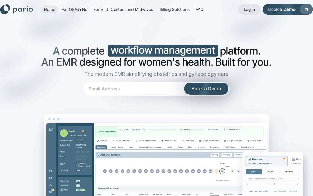 Pario Health website preview