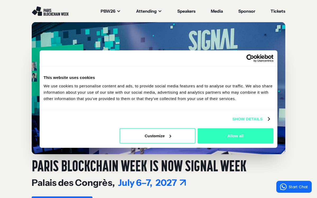 Parisblockchainweek website preview