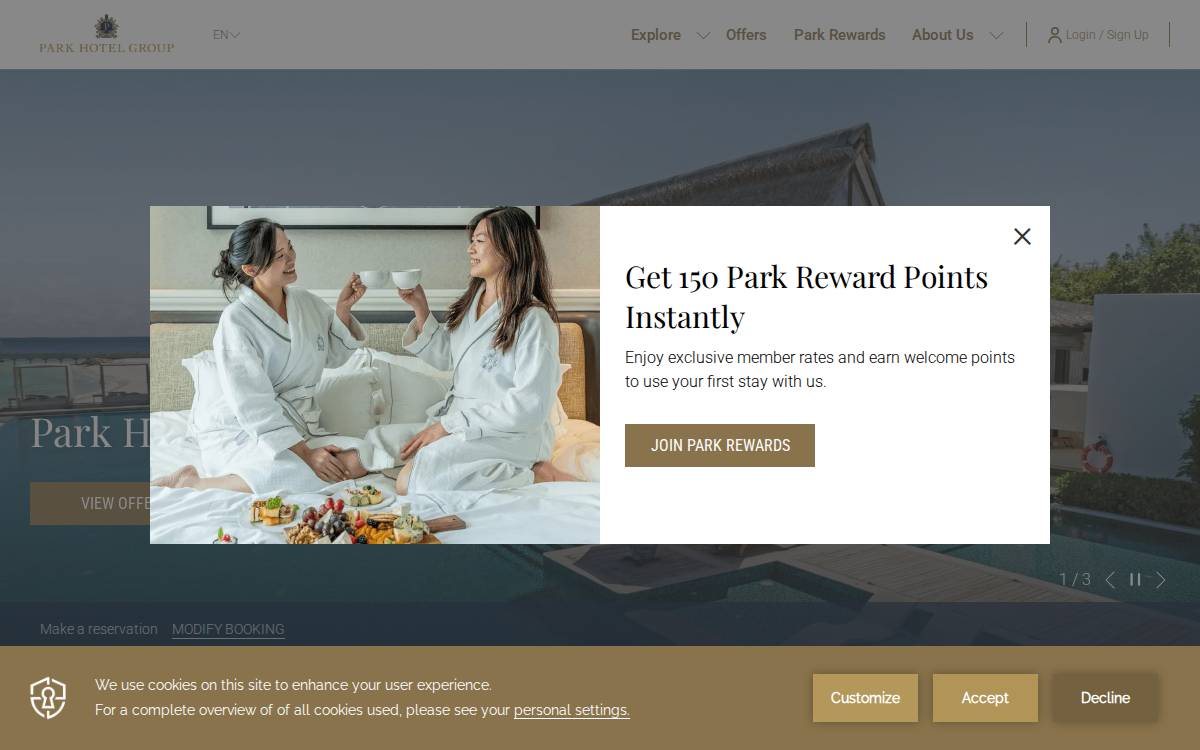Park Hotel Group website preview