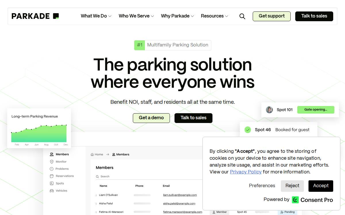 Parkade website preview