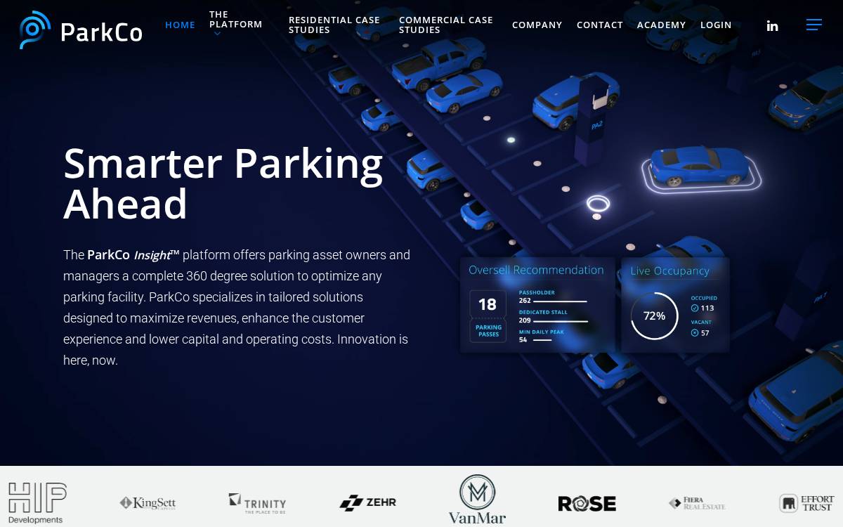 ParkCo Website website preview