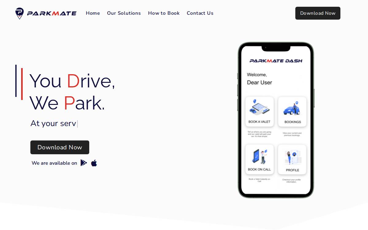 Parkmate website preview