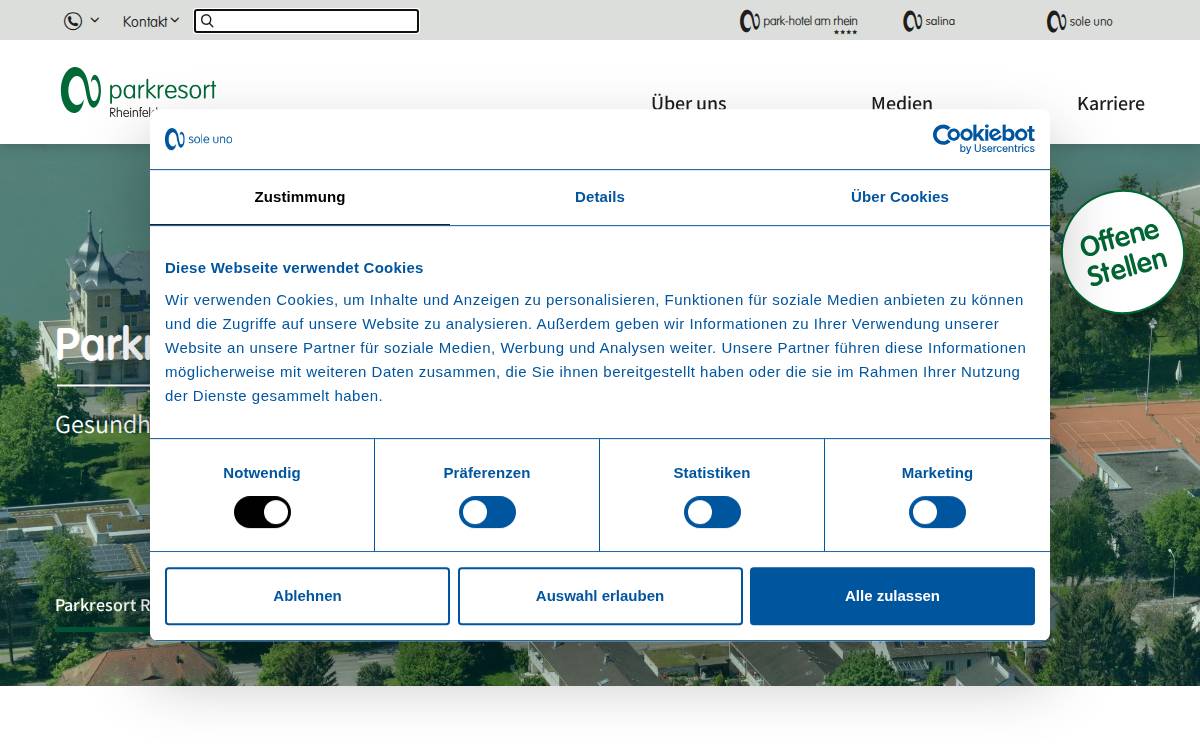 Parkresort Rheinfelden website preview