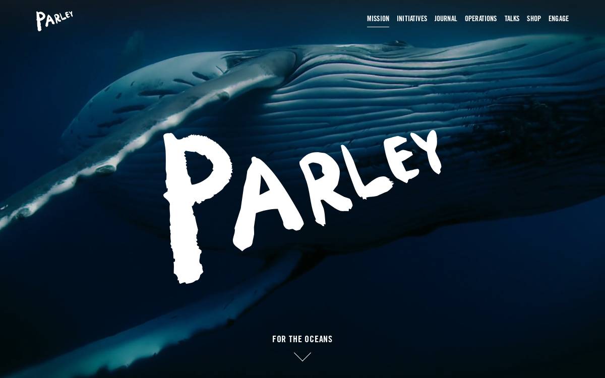 Parley for the Oceans website preview