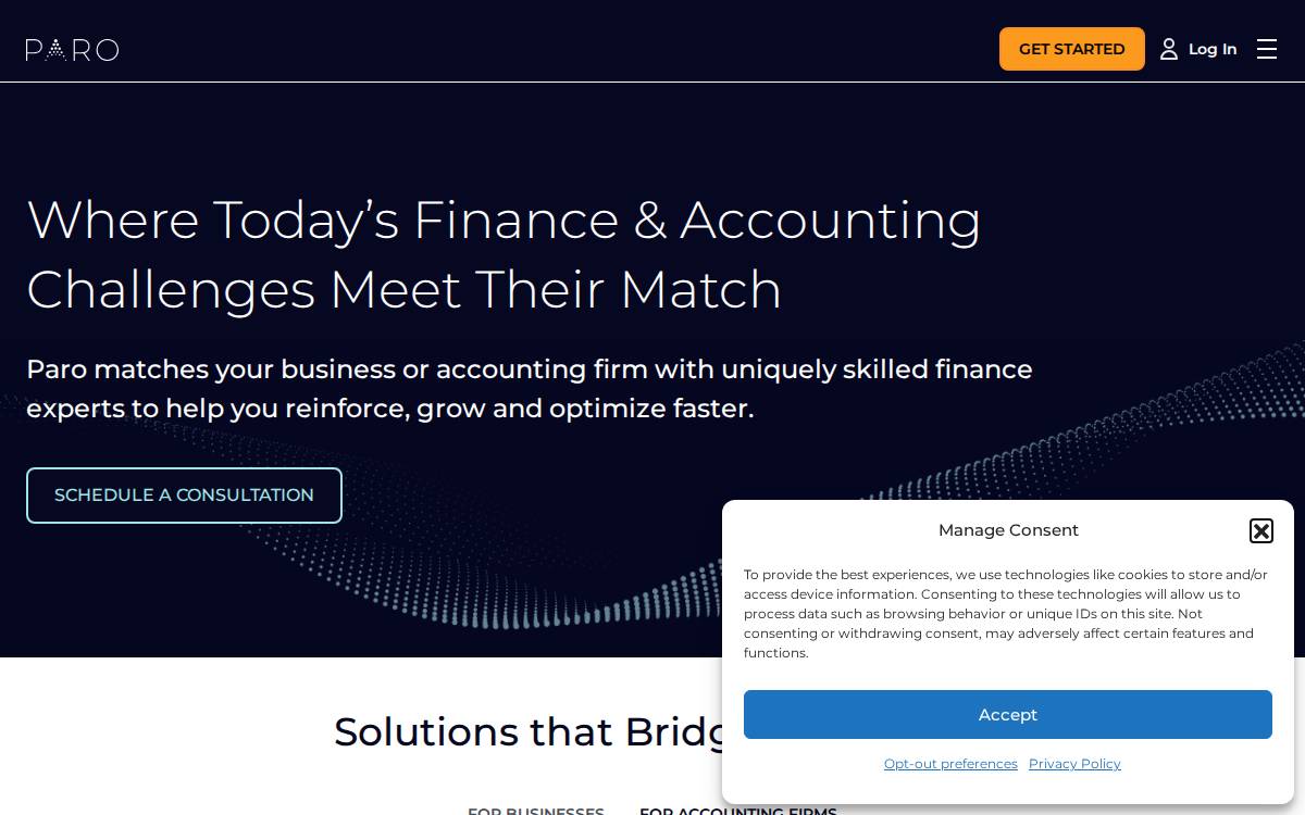 Paro website preview