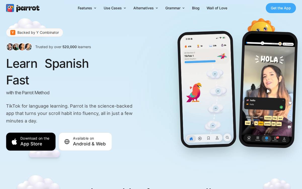 Parrot website preview