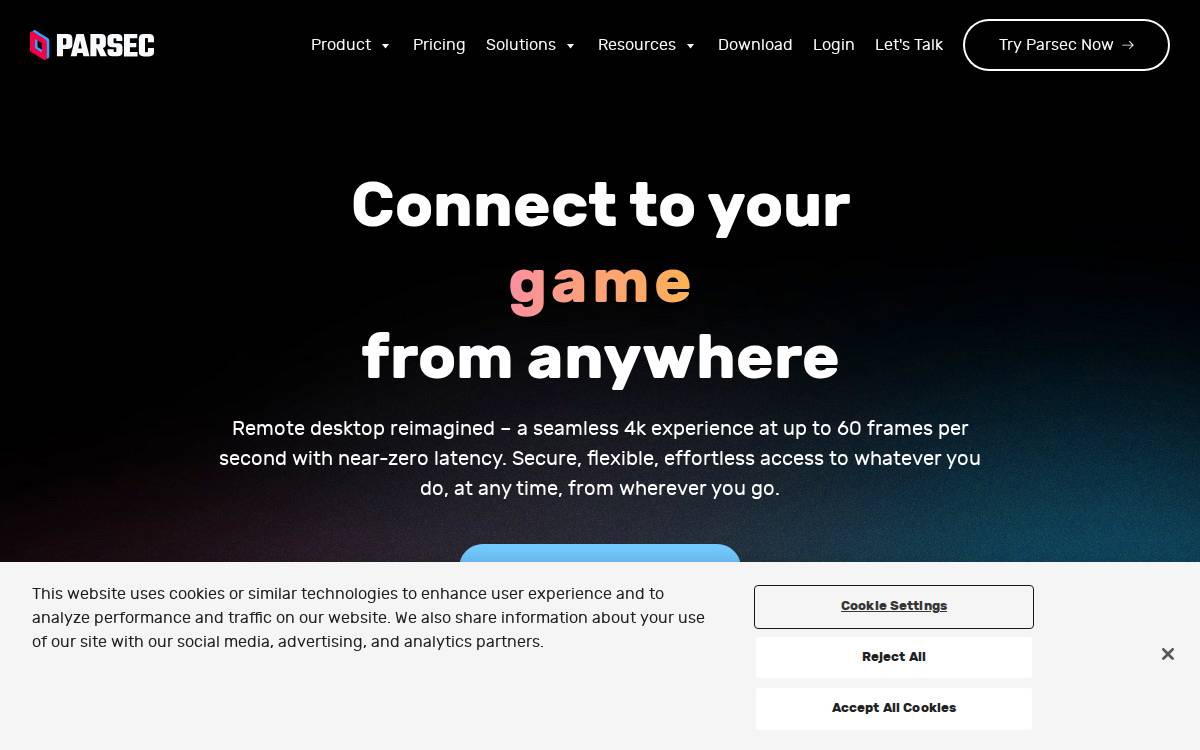 Parsec website preview
