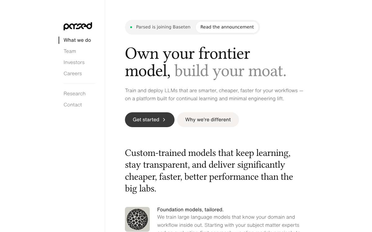 Parsed website preview