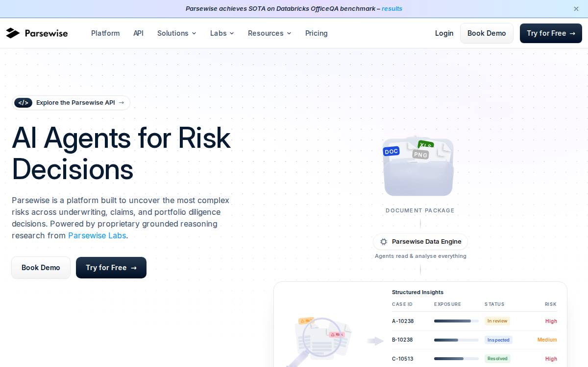 Parsewise website preview