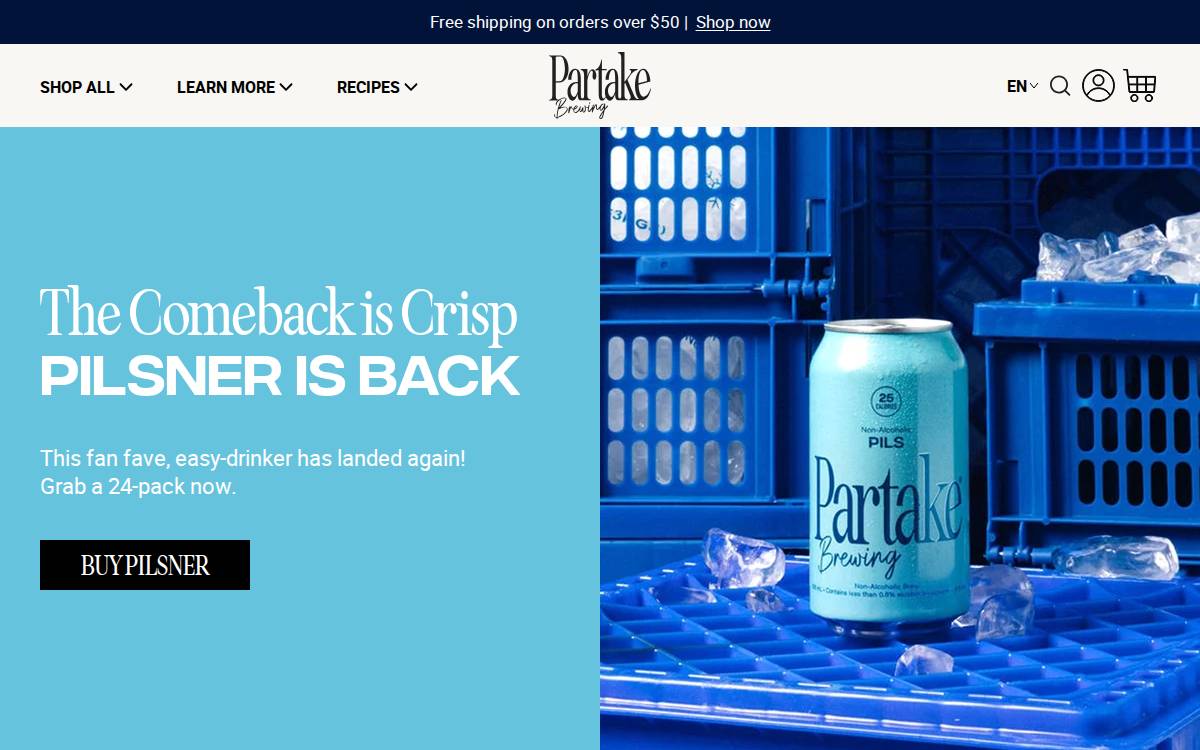 Partake Brewing website preview