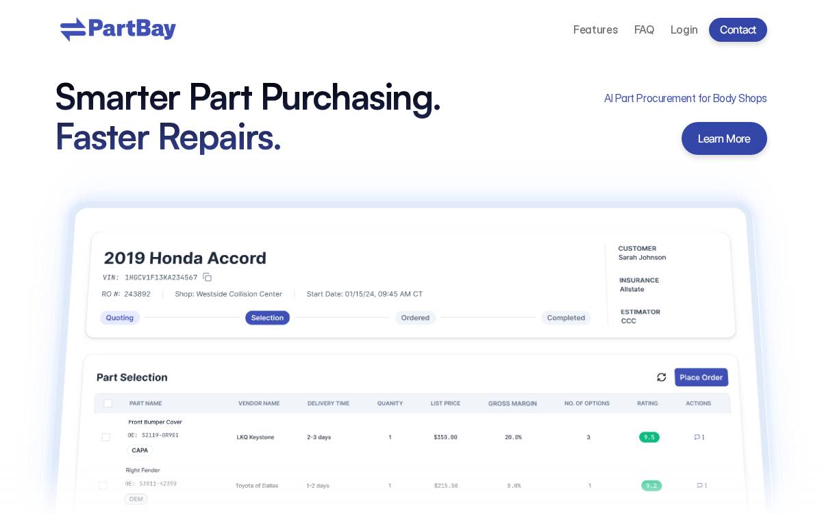 PartBay website preview