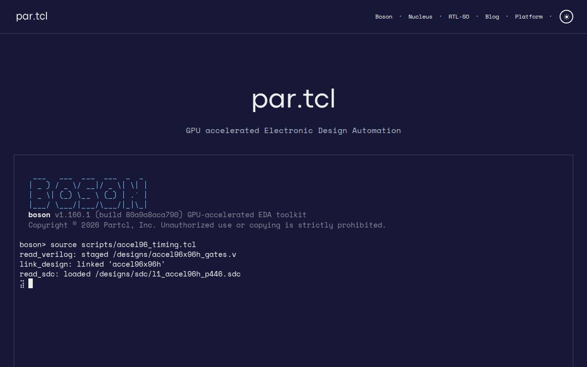 Partcl website preview