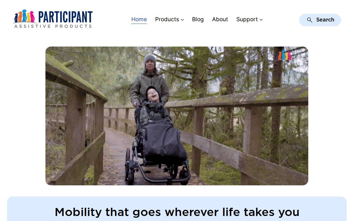 Participant Assistive Products website preview