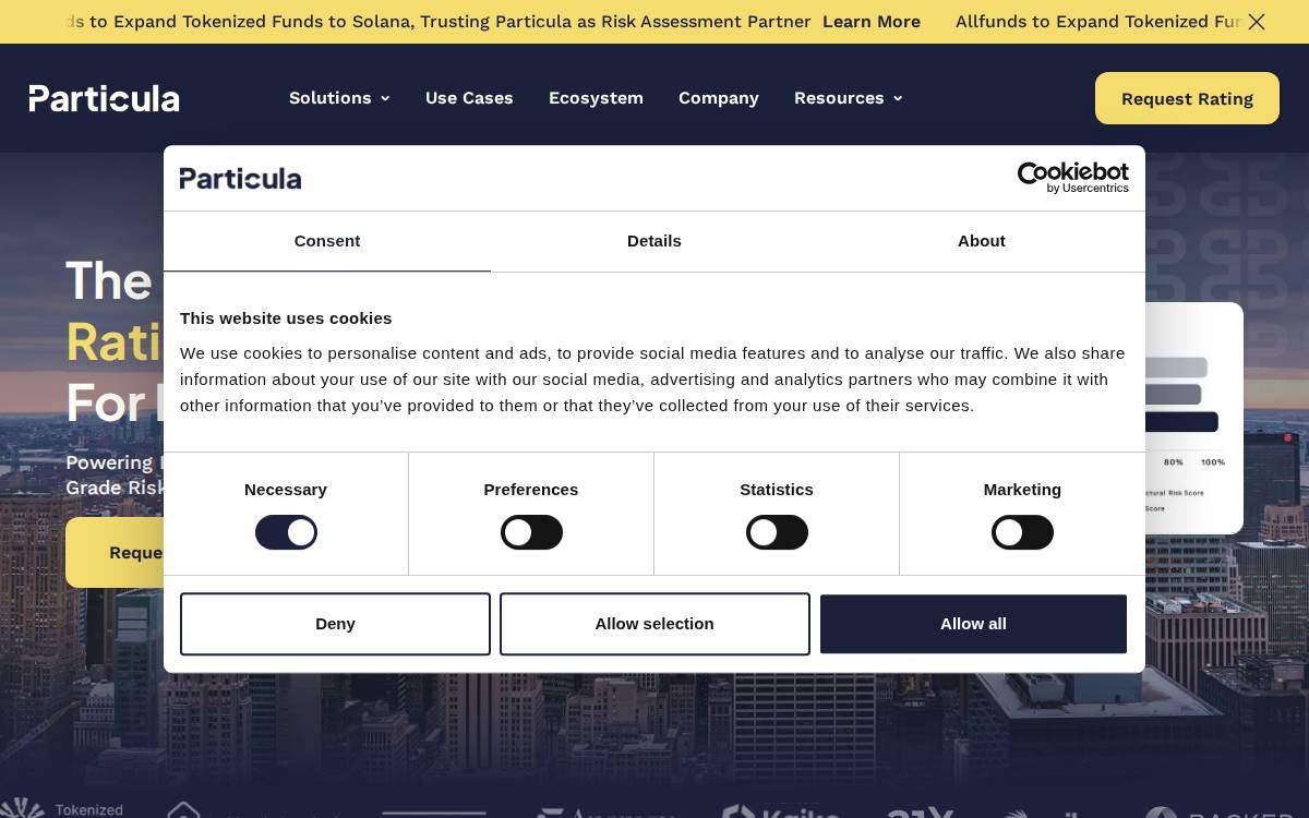 Particula website preview
