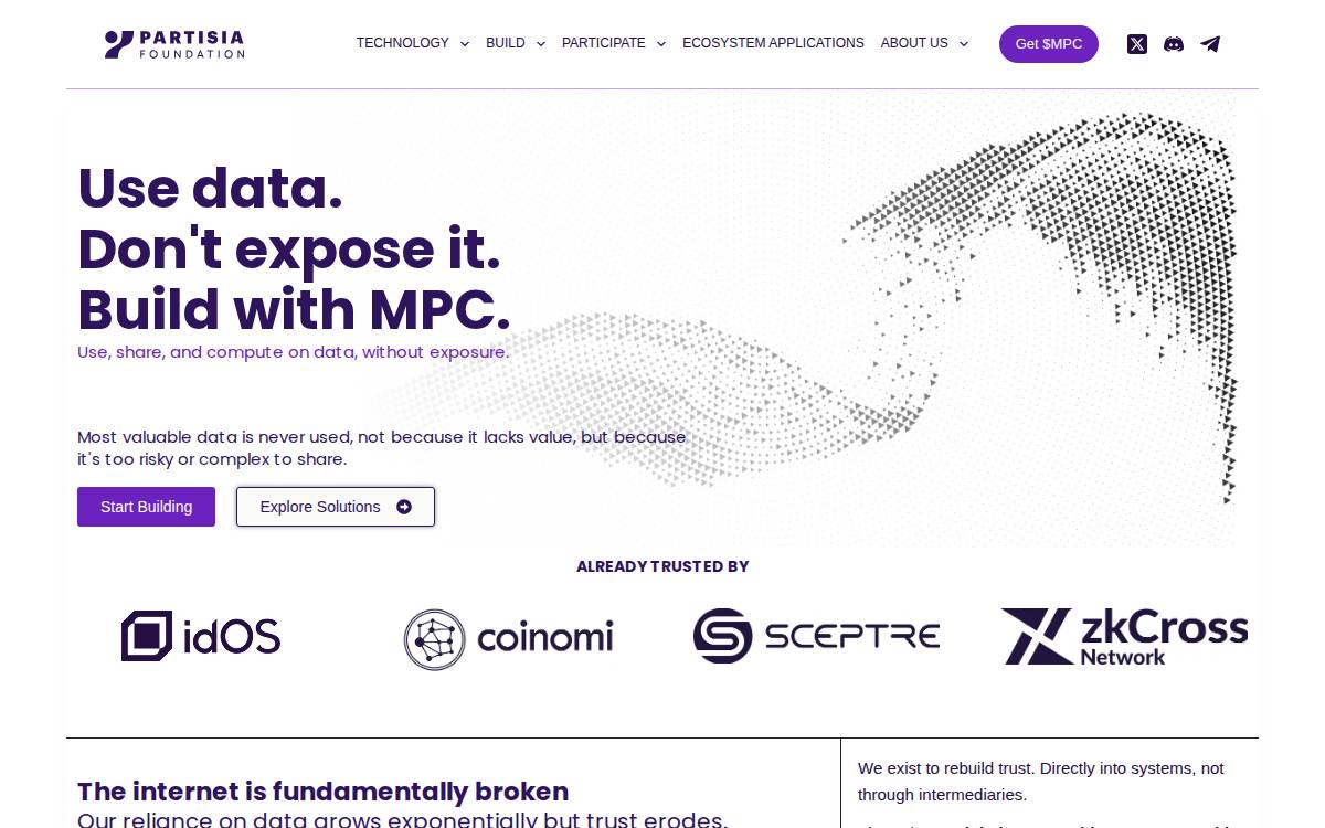 Partisia website preview