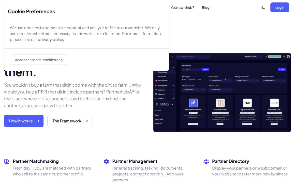 Partnerhub website preview