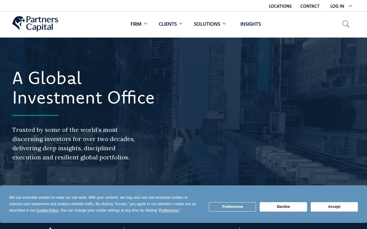 Partners Cap website preview