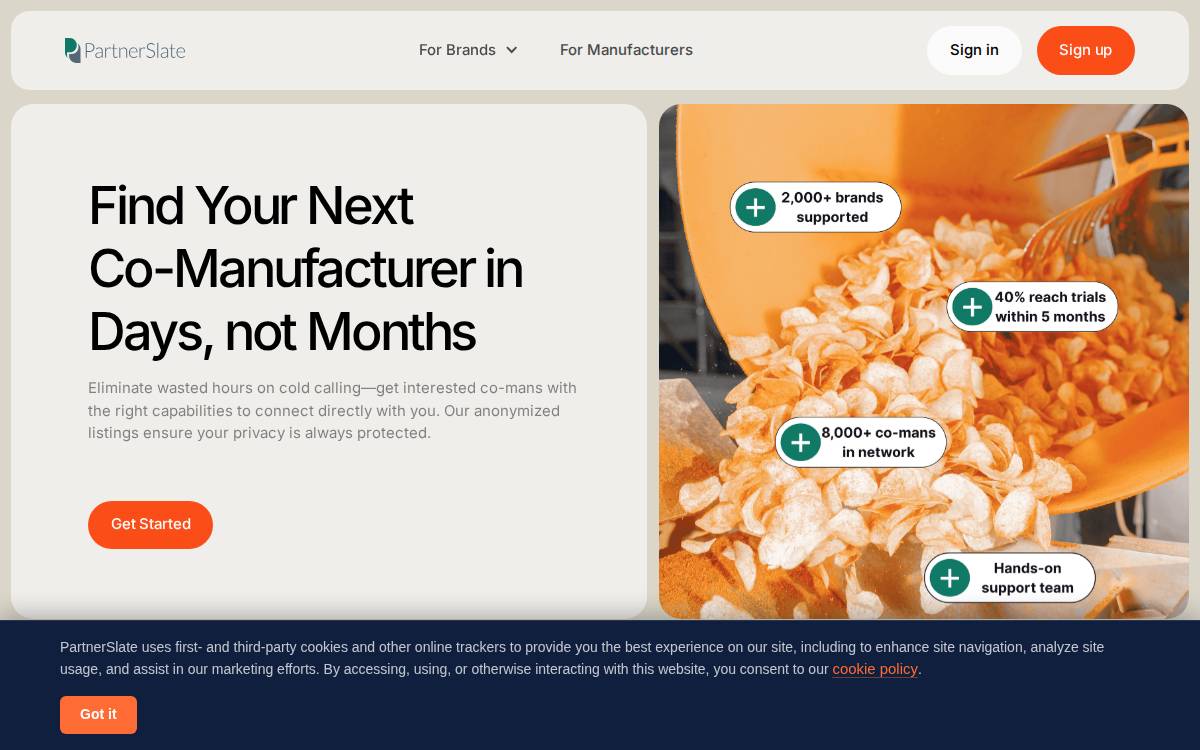 PartnerSlate website preview