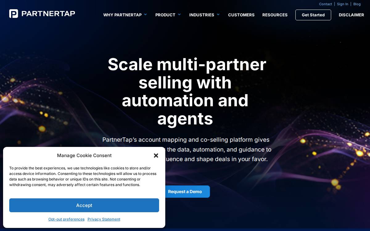 Partnertap website preview
