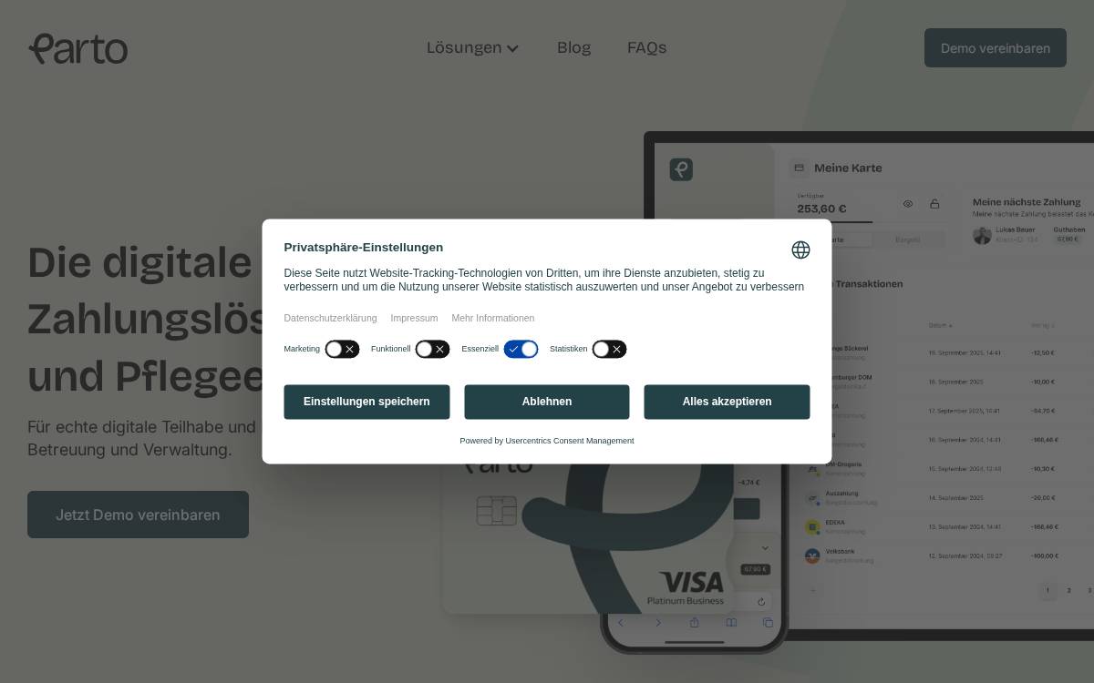 Parto website preview