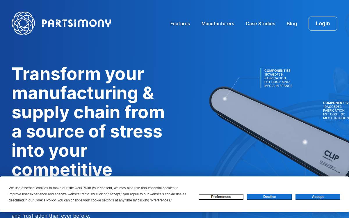Partsimony website preview