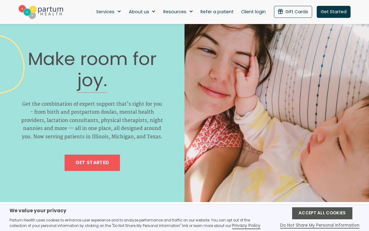 Partum Health website preview