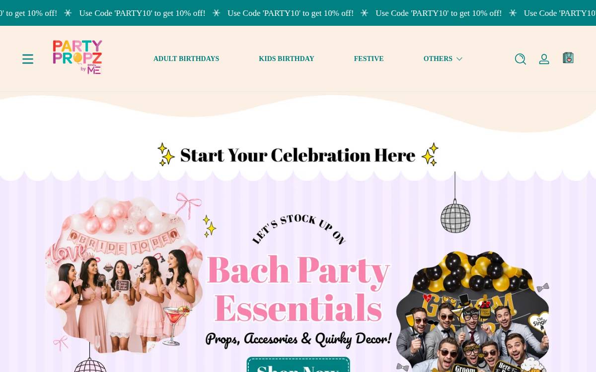 Party Propz website preview