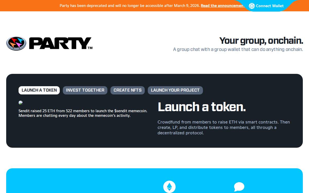 PartyDAO website preview