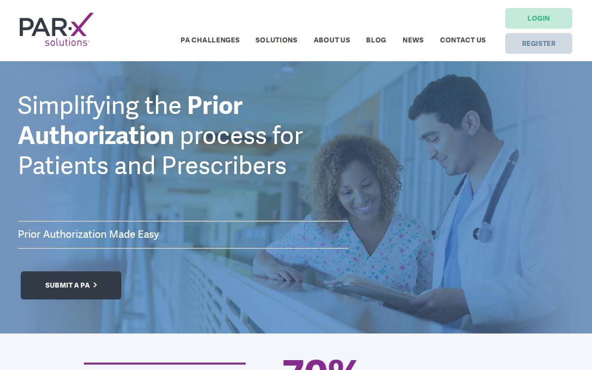 PARx Solutions website preview