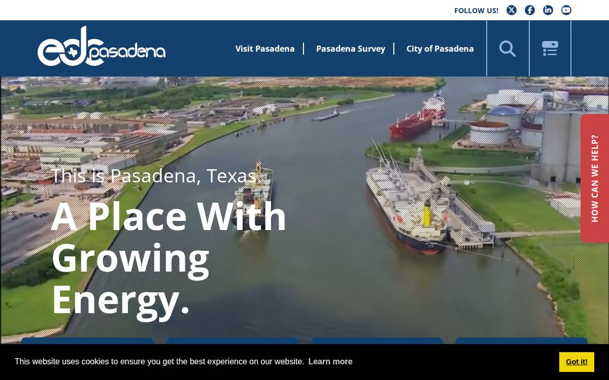 Pasadena Economic Development Corporation website preview