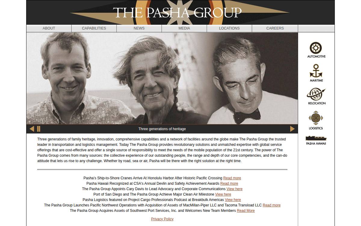 Pasha Group website preview