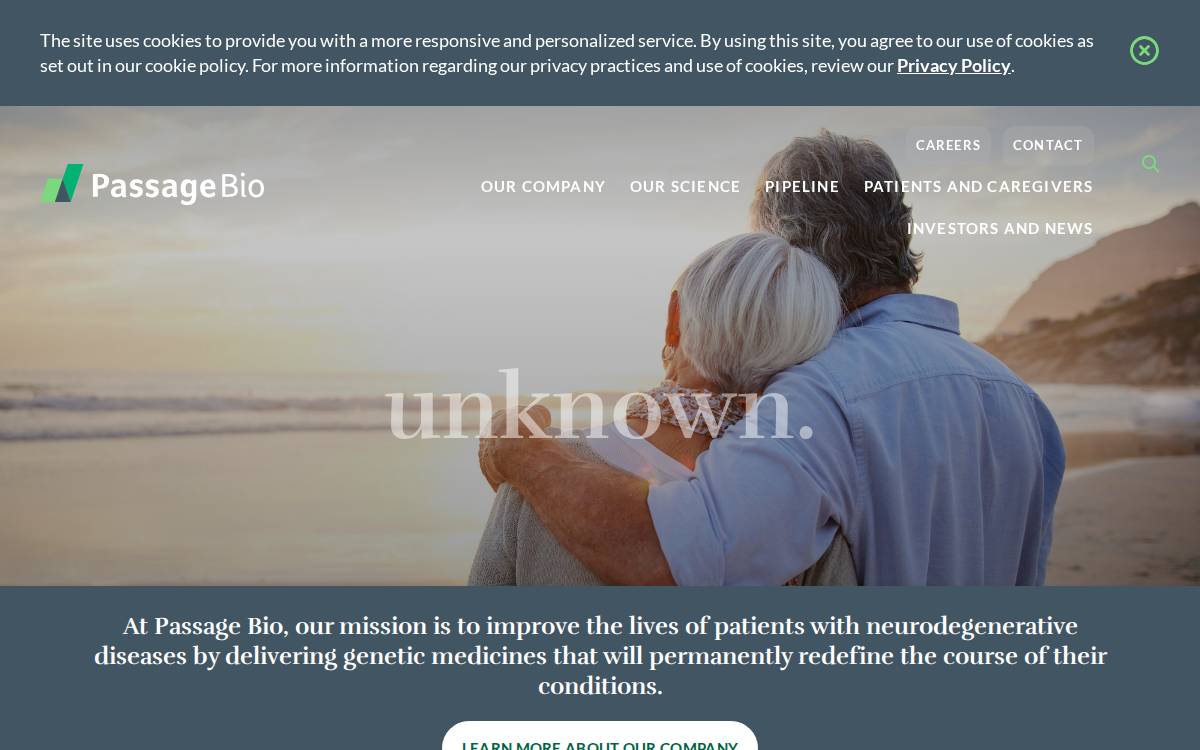 Passage Bio website preview