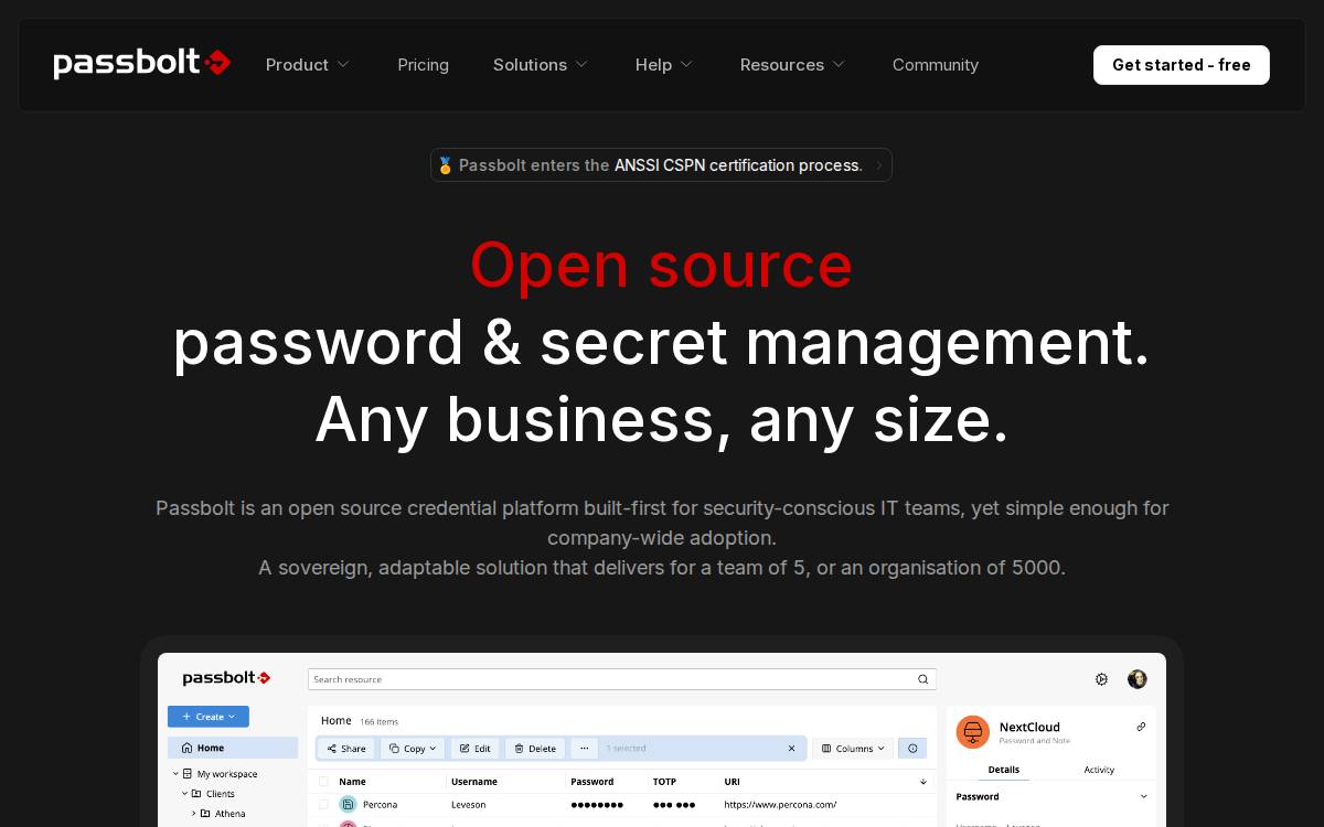 Passbolt website preview
