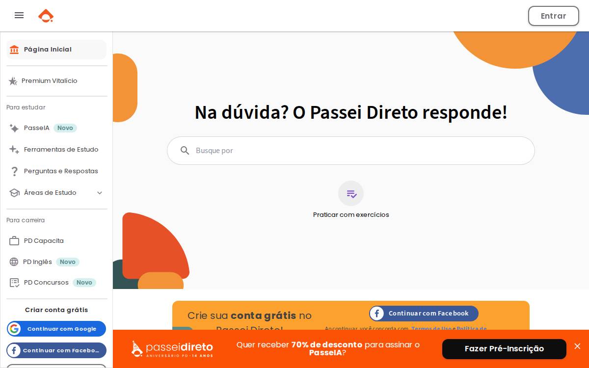 Passei Direto website preview