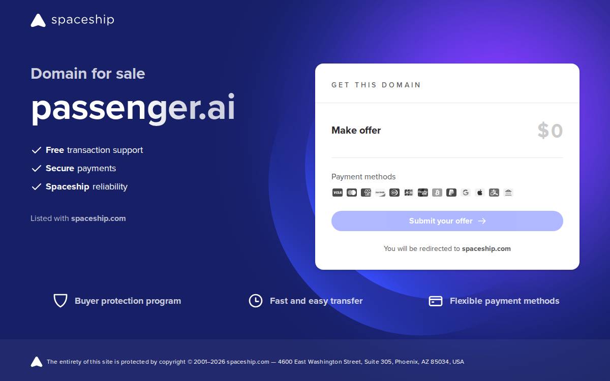 Passenger AI website preview