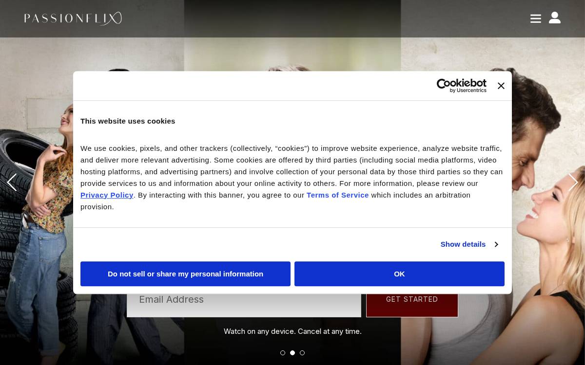 PassionFlix website preview