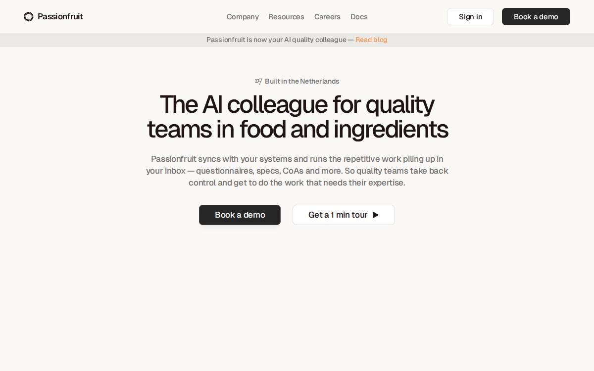 Passionfruit website preview