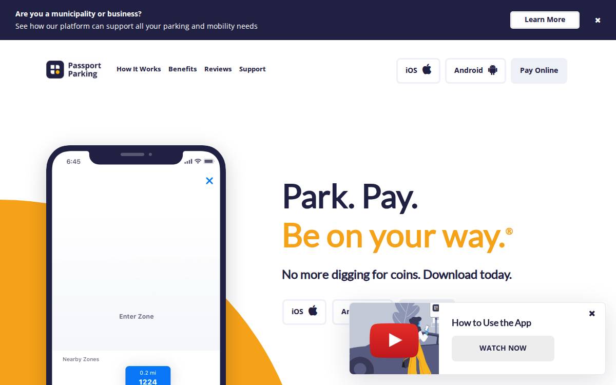 PassportParking website preview