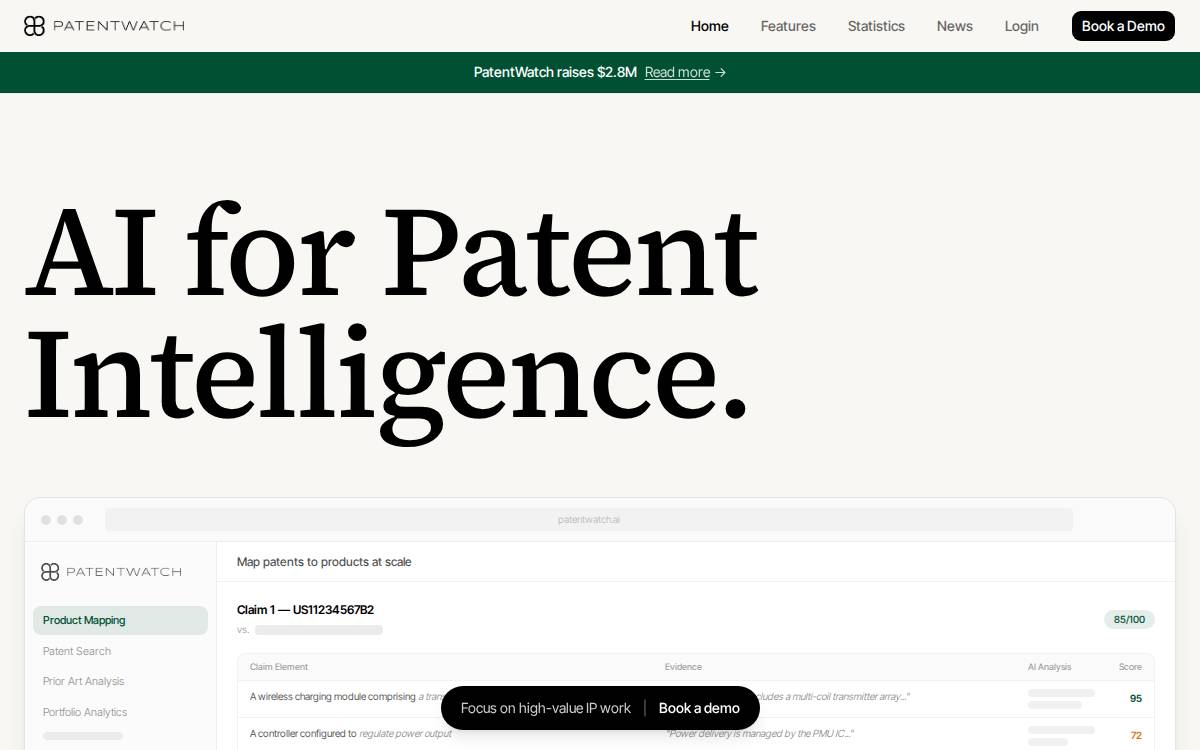 Patent Watch website preview